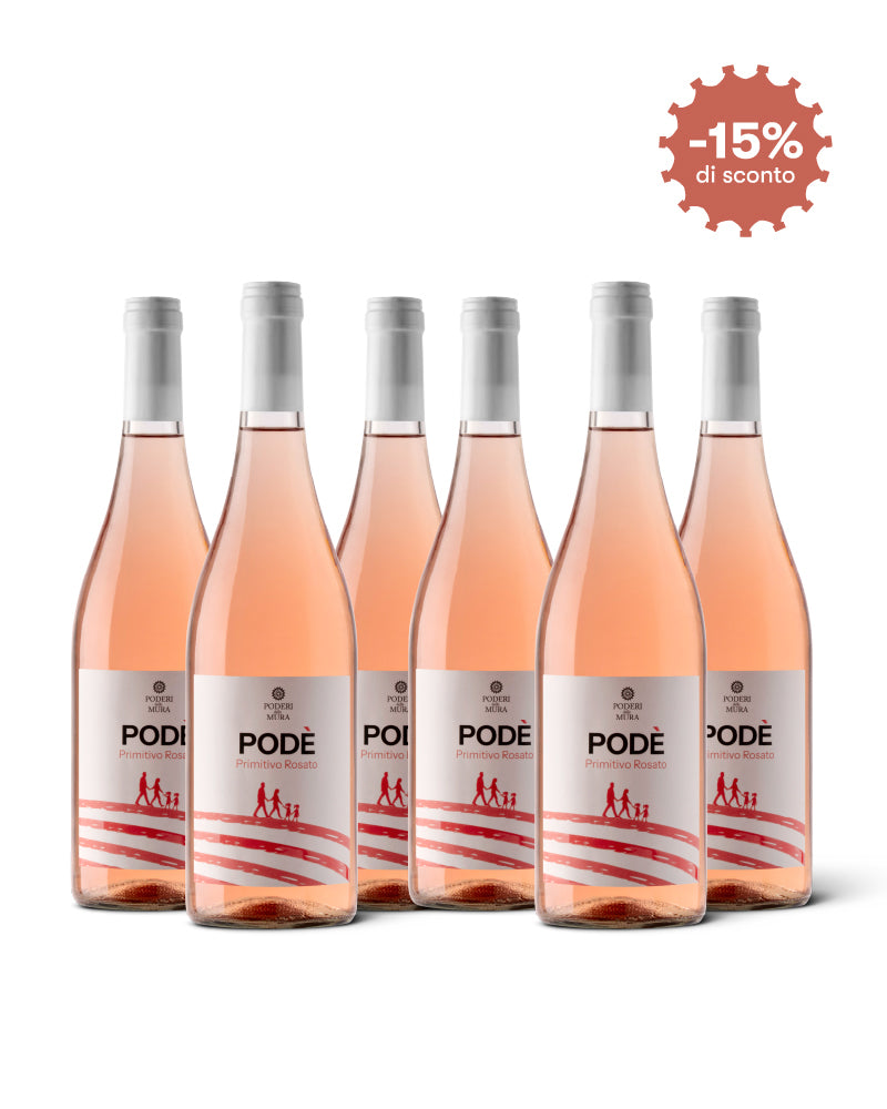 Box 6 bottiglie <b>PODÈ</b> – Vino Rosato Primitivo Puglia IGP 2025 Immagine principale del prodotto